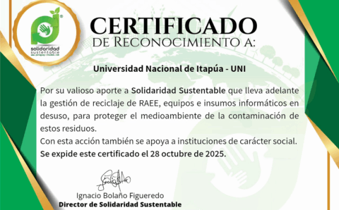 Certificado de Reconocimiento UNI octubre 2025