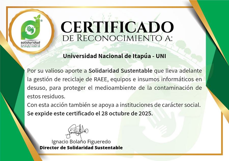 Certificado de Reconocimiento UNI octubre 2025